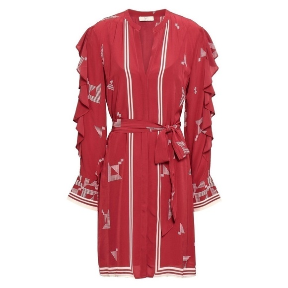 Joie Licia Ruffle Trimmed Printed Mini Dress - Picture 4 of 14